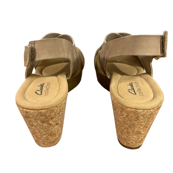 Clarks Annadel Eirwyn Wedge Leather Women's Sandal Size 10W #495 - Picture 4 of 8